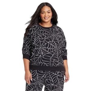 Grayson Threads Women’s Halloween Spiderweb Long Sleeve Sweatshirt Size‎ XXL